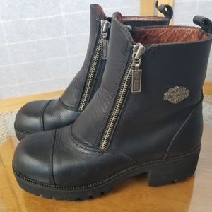 Harley Davidson Black Leather Double Zip Starter Switch 82016 Motorcycle Boots